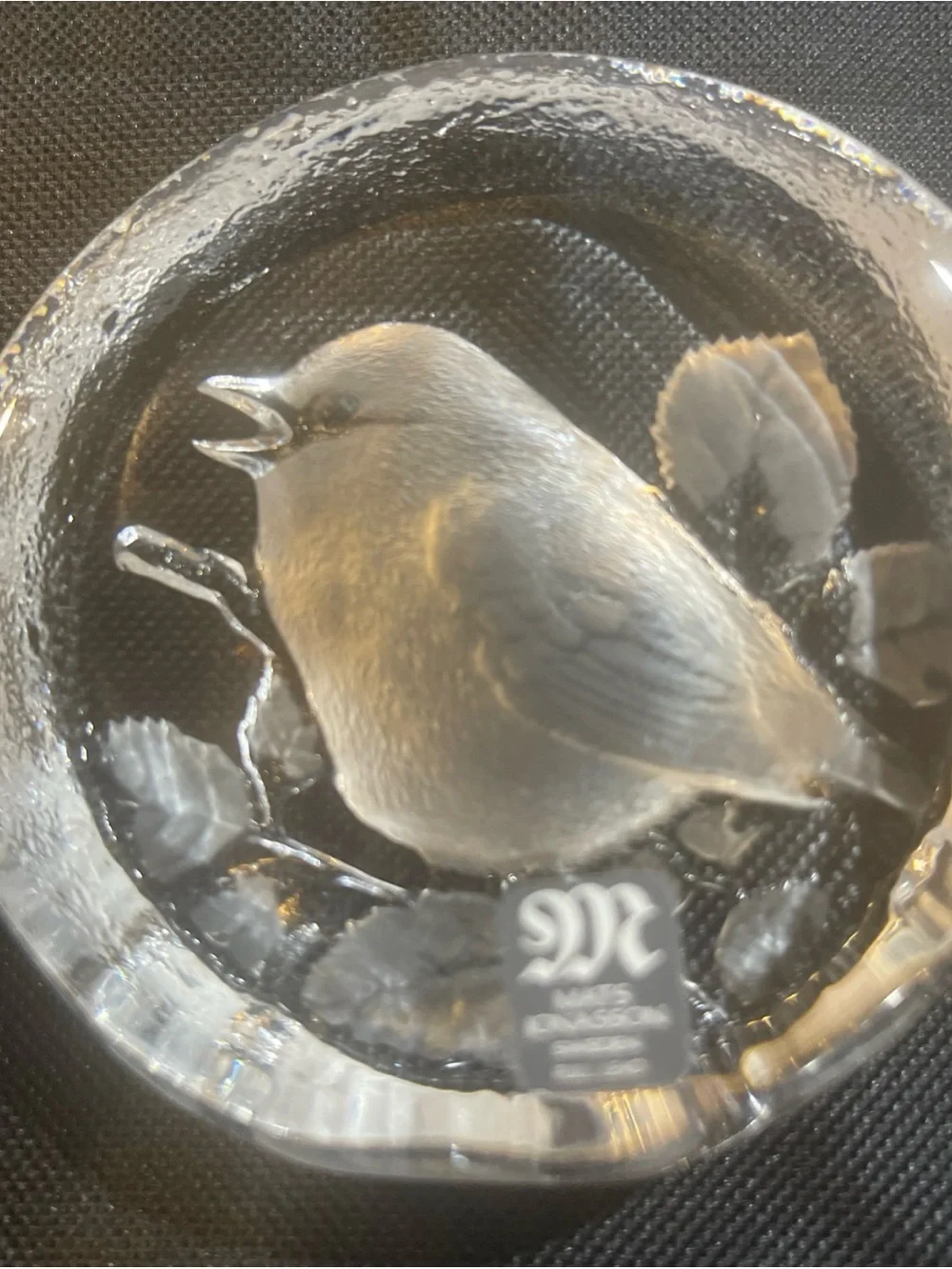 Clear Glass paper weight Bird Figurine - Decorative Crystal Bird